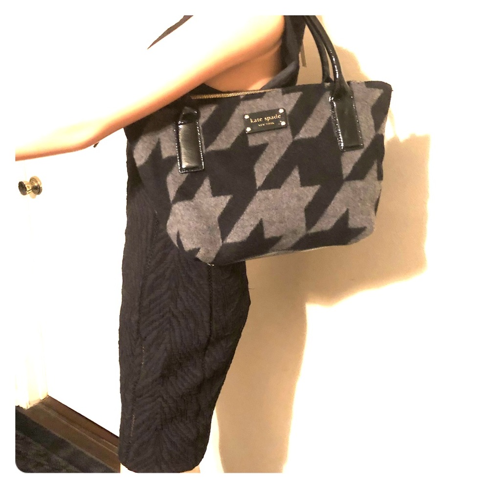 Kate Spade Black and Gray Wool handbag